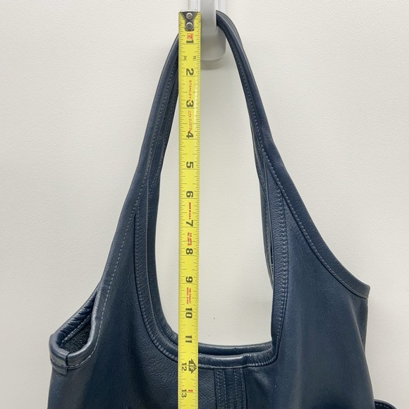Rough and Tumble Leather Hobo Slouch Tote Bag Blue Pockets Made in Maine - Picture 15 of 16